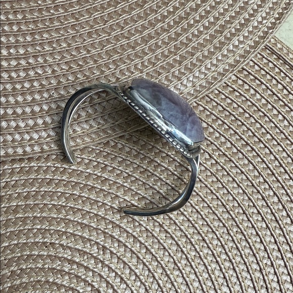 Sterling Silver Cuff  with amethyst Precious stone. - Picture 3 of 7